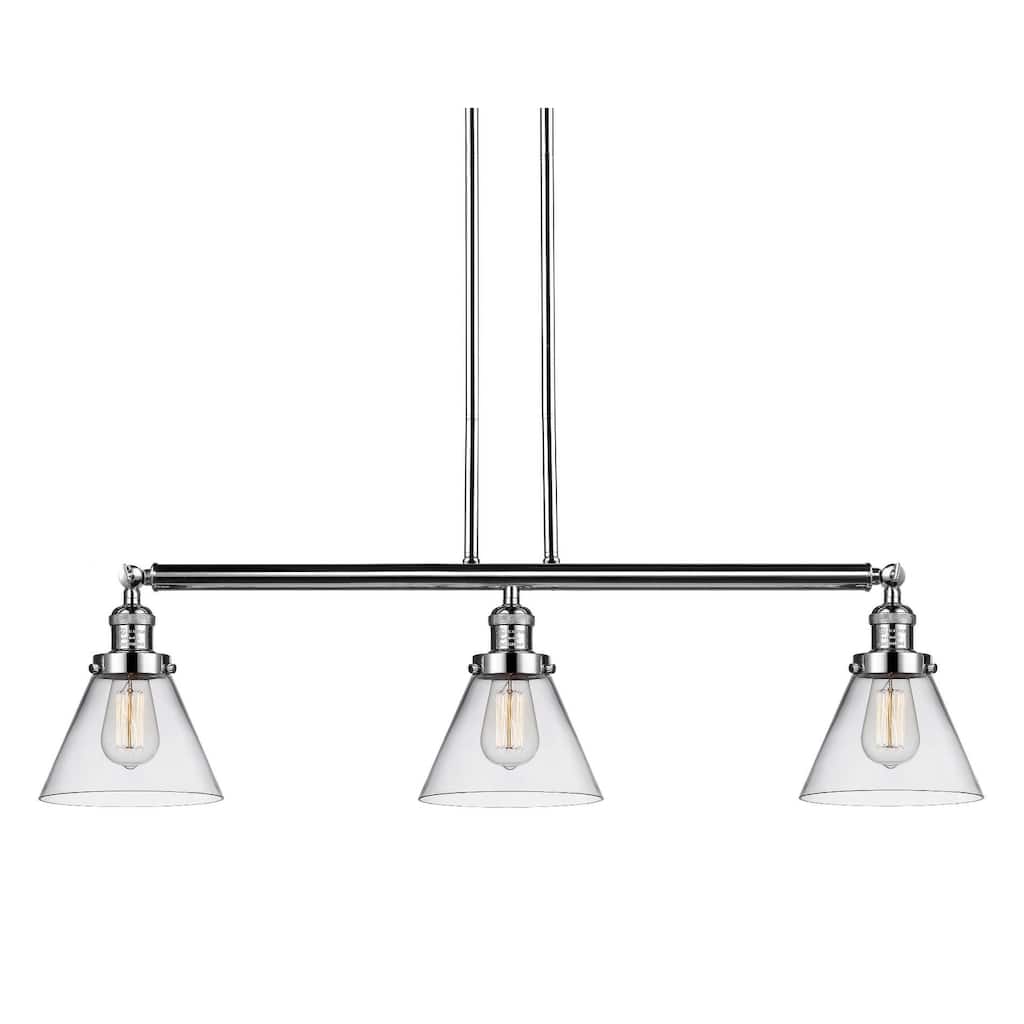 Innovations Lighting Large Cone 3 Light 40" Wide Linear Chandelier