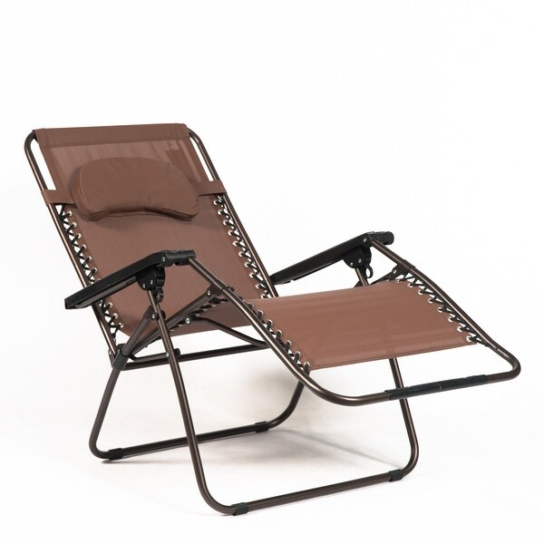 Patio Seating Patio Furniture Accessories Beige Belleze Zero Gravity Lounge Chair With Pillow Patio Seat W Canopy Folding Adjustable Reclining Chair Cup Holder Recliners Patio Lawn Garden