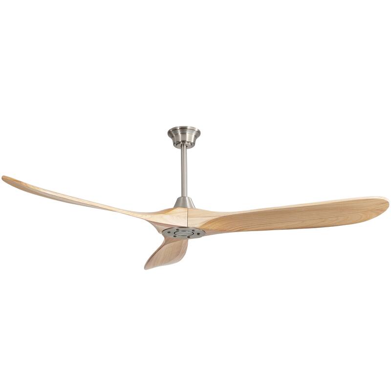 52''/60" Large Ceiling Fan without Lights, Remote Control and Reversible Motor Included, 3 Wood Blades