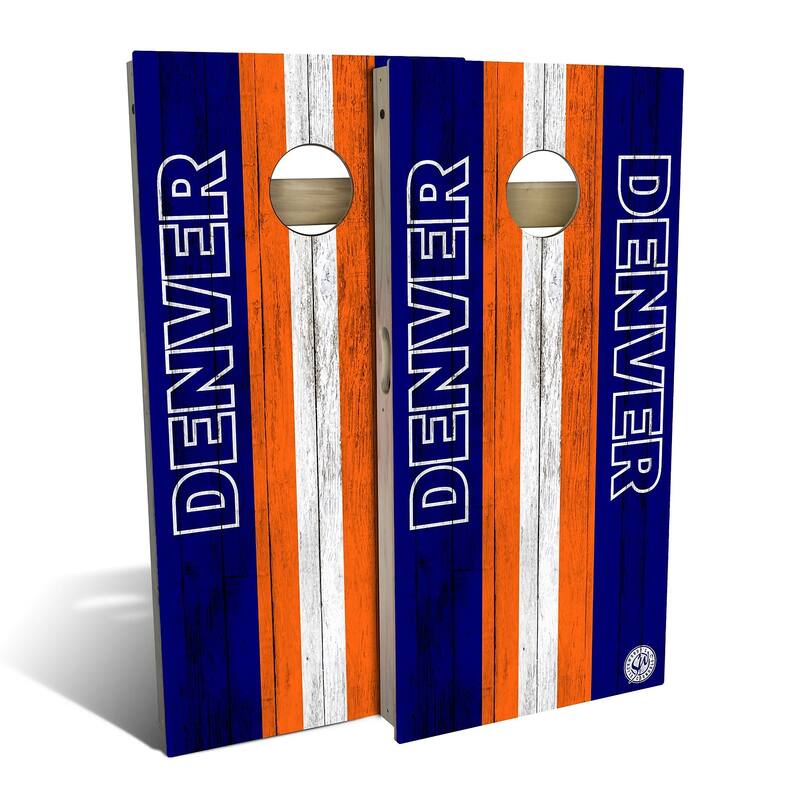 Denver Football Outdoor Cornhole Board Set - Premium 2x4 - NO Accessories