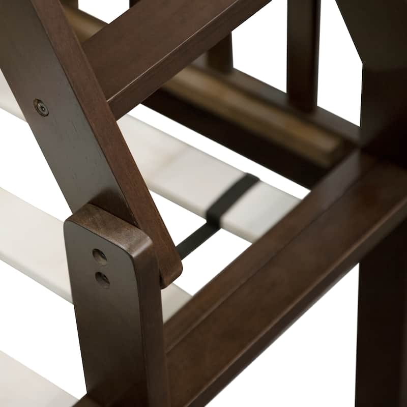 Furniture of America Hayes Twin over Full Solid Wood Detachable Bunk Bed with Ladder