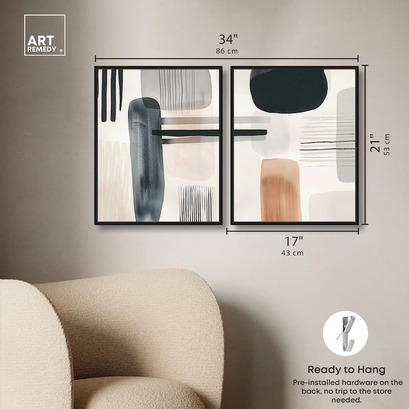 Softened Dimensions Canvas Set of 2 by Art Remedy