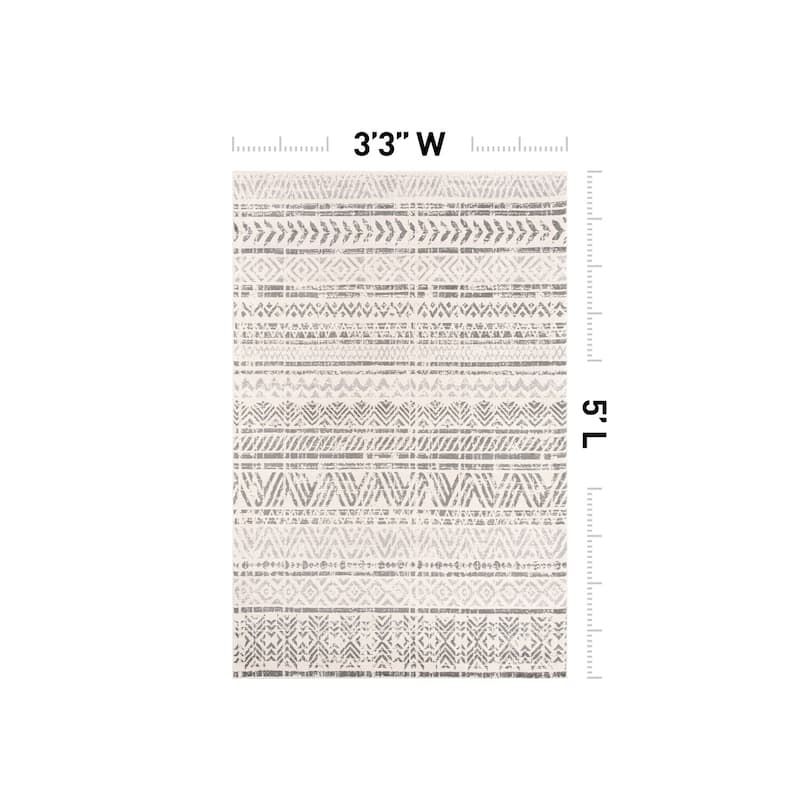 The Curated Nomad Midtown Geometric Distressed Bohemian Rug