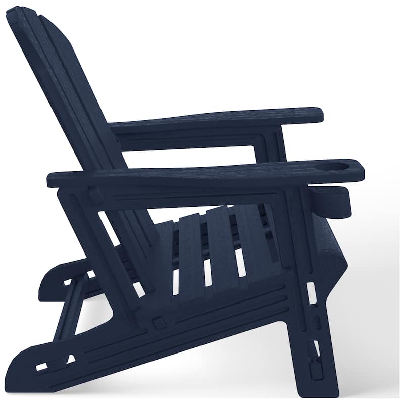 Polytrends Coastline Outdoor Poly 3-Piece Set Adirondack Chair with Ottoman and Side Table