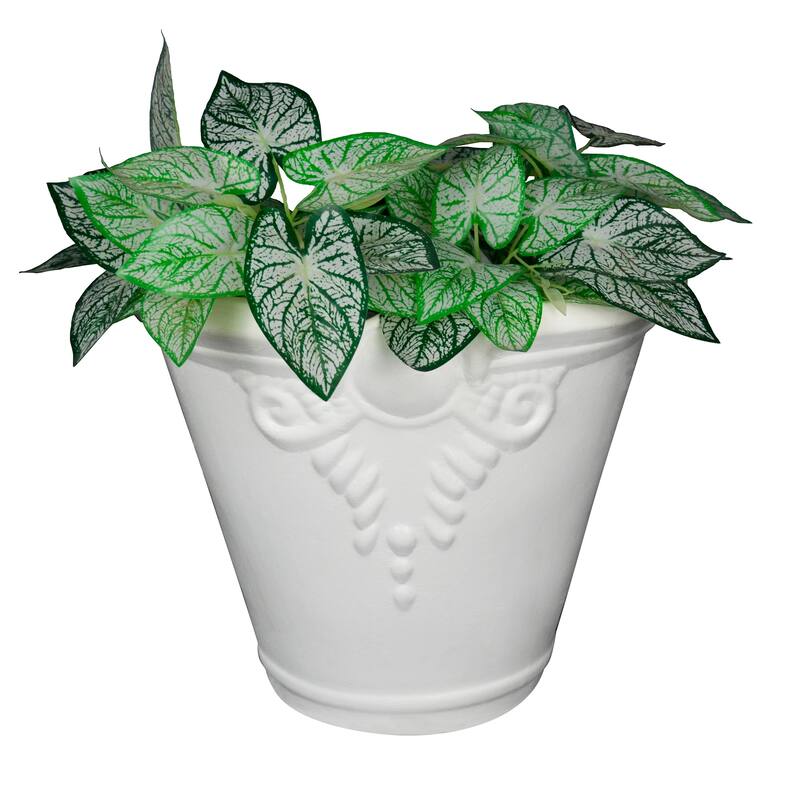 14 in. Lirio White Ceramic Pot Planter