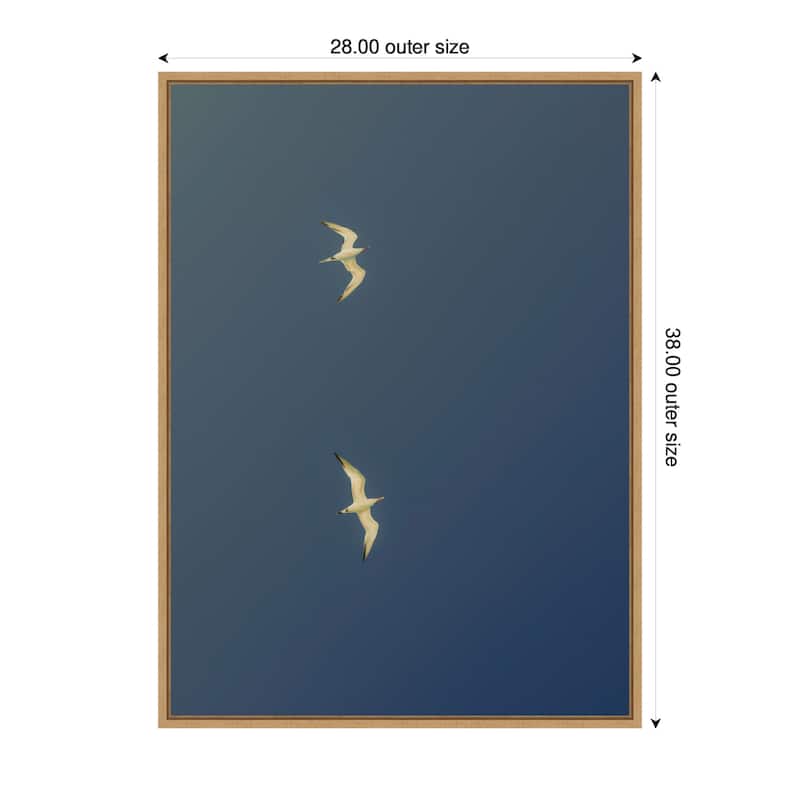 Kate and Laurel Fly Away Dark Blue by Alicia Bock Framed Canvas Wall Art Print