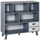 preview thumbnail 9 of 10, 3-Tier Floor Standing Child Bookcase Open Shelves Cabinet with Drawers Grey
