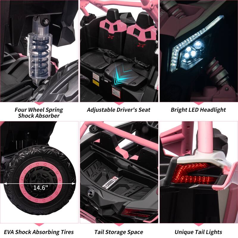 2-Seater Licensed Can-Am Electric Off-Road Ride-On UTV Car for Kids Best Gifts