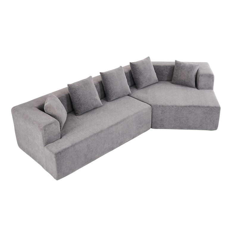 Deep Seat Modern Memory Foam Sofa with Chenille Fabric