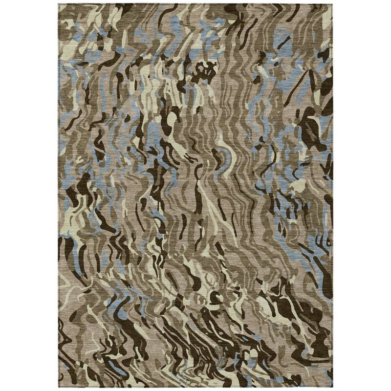 HomeRoots Abstract Transitional Rectangle Outdoor Rug