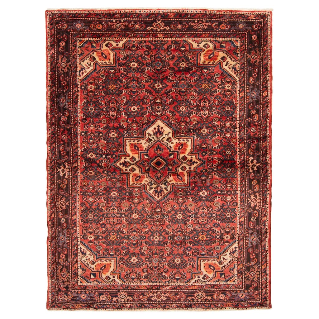 ECARPETGALLERY Hand-knotted Andelz Red Wool Rug - 5'4 x 10'6