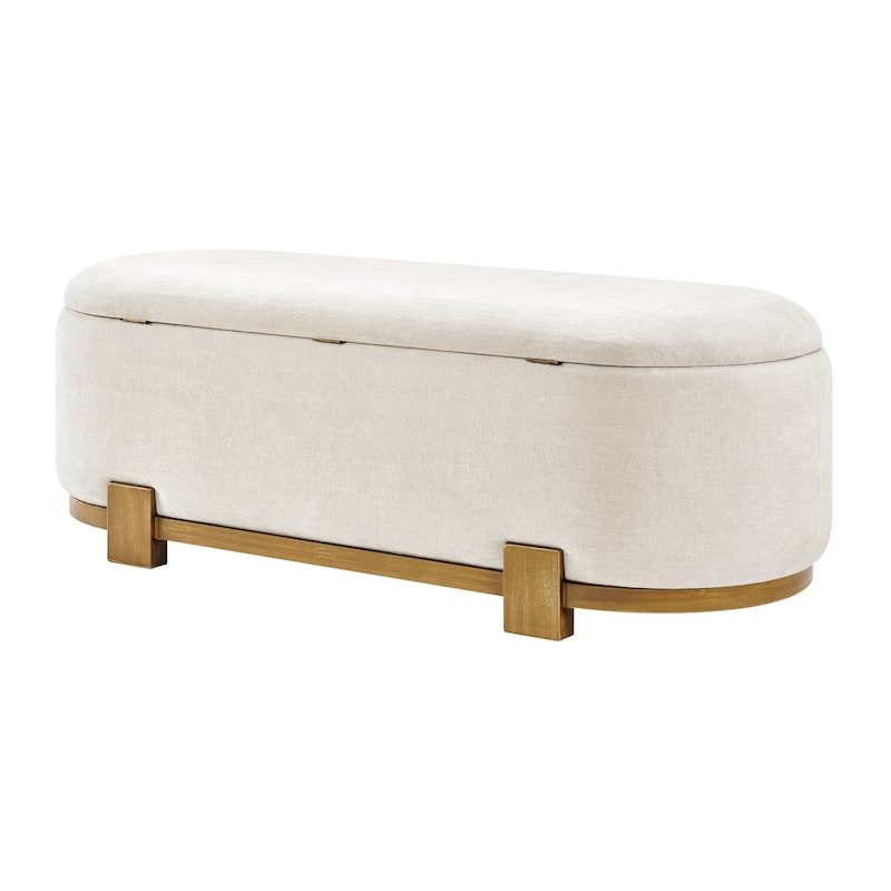 NPD Furniture Ayleen Chenille Storage Bench