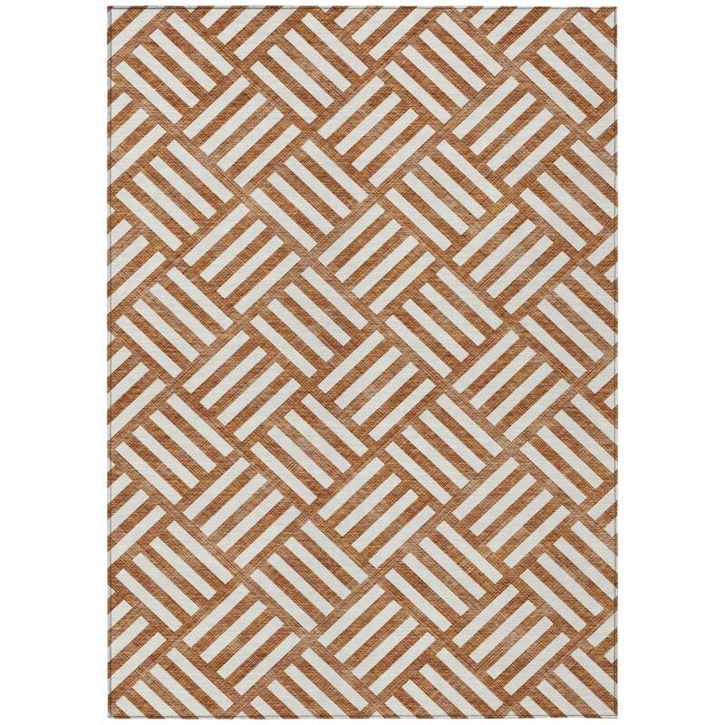 HomeRoots Geometric Transitional Rectangle Outdoor Rug