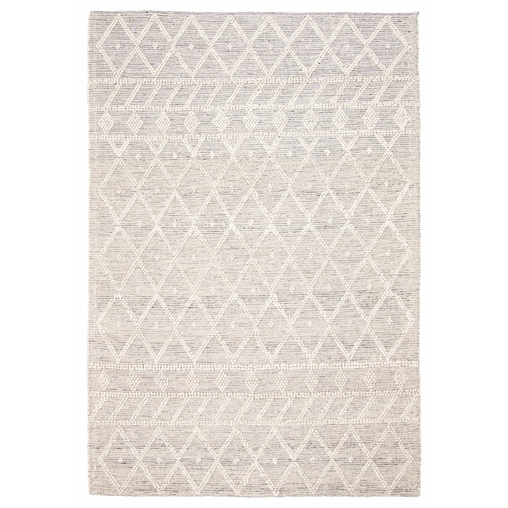 ECARPETGALLERY Braid weave Sienna Grey Wool Rug - 6'3 x 8'11
