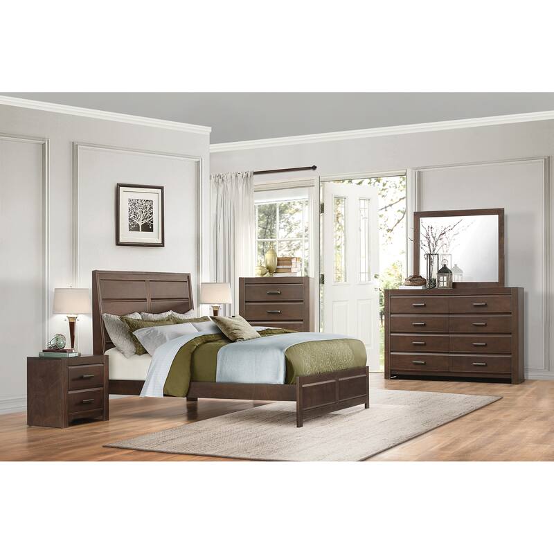 Espresso Finish Contemporary Design King Bed Wooden Bedroom Furniture 1pc