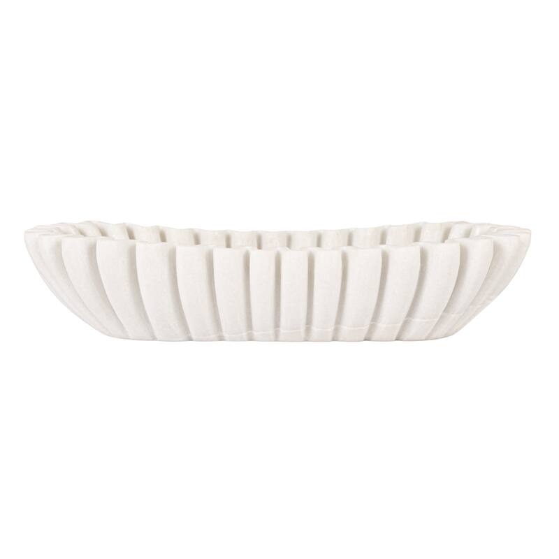 Marble Ruffle Bowl - 14.0"L x 6.0"W x 3.0"H