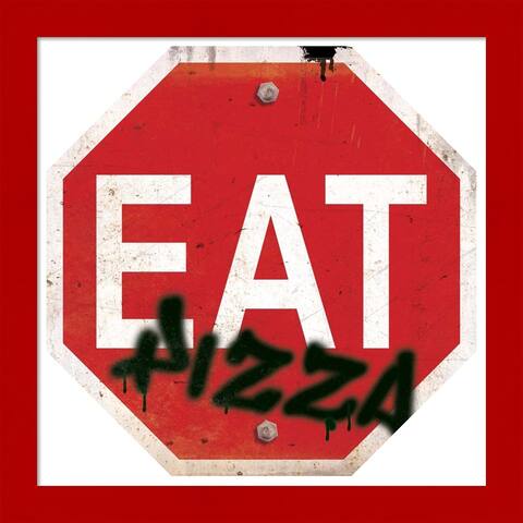 RetroPlanet 'Eat Stop Pizza' Framed Art