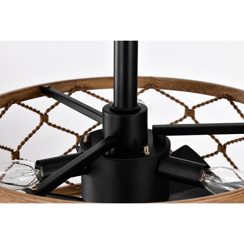 16 Inch Modern Wood Grain Fandelier