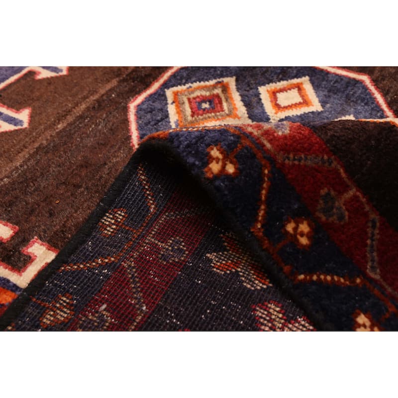 ECARPETGALLERY Hand-knotted Melis Dark Navy Wool Rug - 4'9 x 7'0