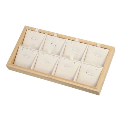 Bamboo Wood Pendant Tray, Stackable Storage Jewelry Tray Showcase Display Organizer for Pendants