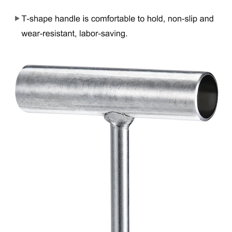 16"(400mm) T-Handle Meat Boning Hook, Galvanized T Hooks for Butcher - Silver Tone