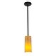 preview thumbnail 1 of 0, Access Lighting Glass`n Glass Cylinder Bronze Integrated LED Rod Pendant, Clear/Amber Shade