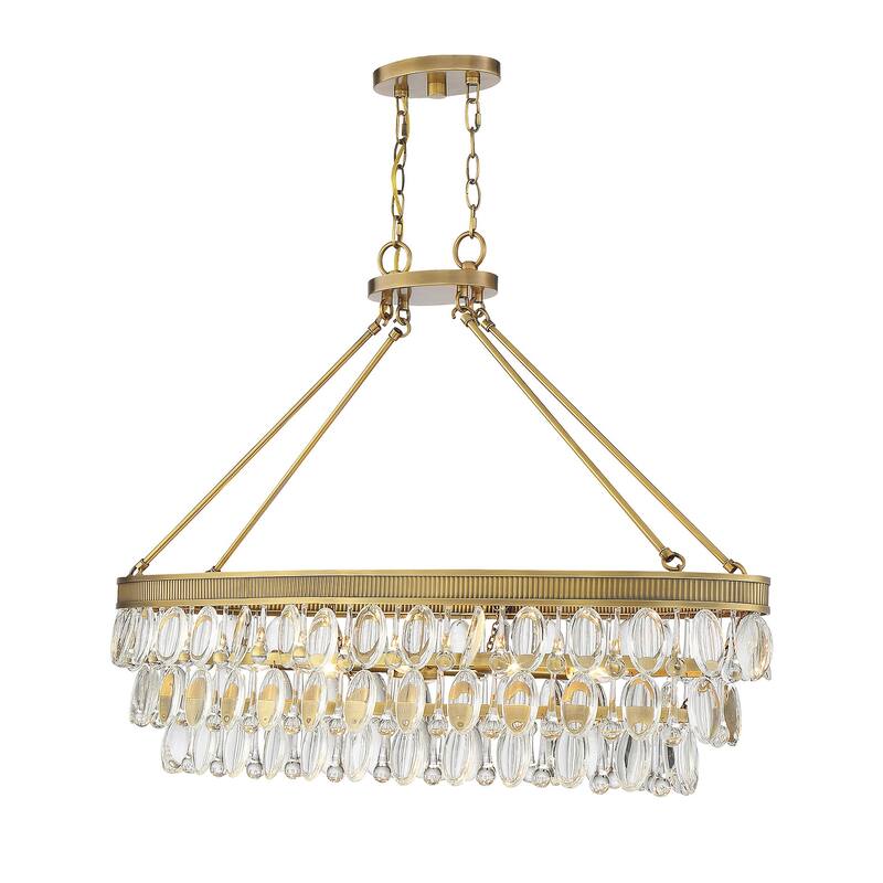 Windham 8-Light Linear Chandelier in Warm Brass