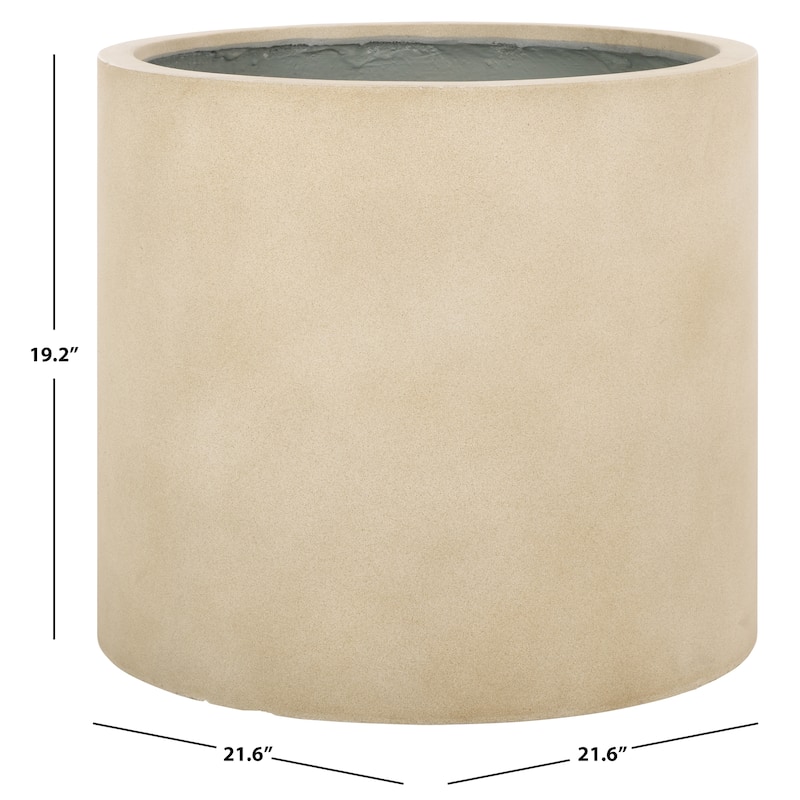 SAFAVIEH Outdoor Daijah Black Planter - 22"W x 22"D x 19"H