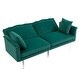 preview thumbnail 90 of 115, Velvet Loveseat Sofa Bed with 2 Pillows, Mid Century 2-Seat Couches Convertible Sofa Bed for Living Room, Bedroom,Office