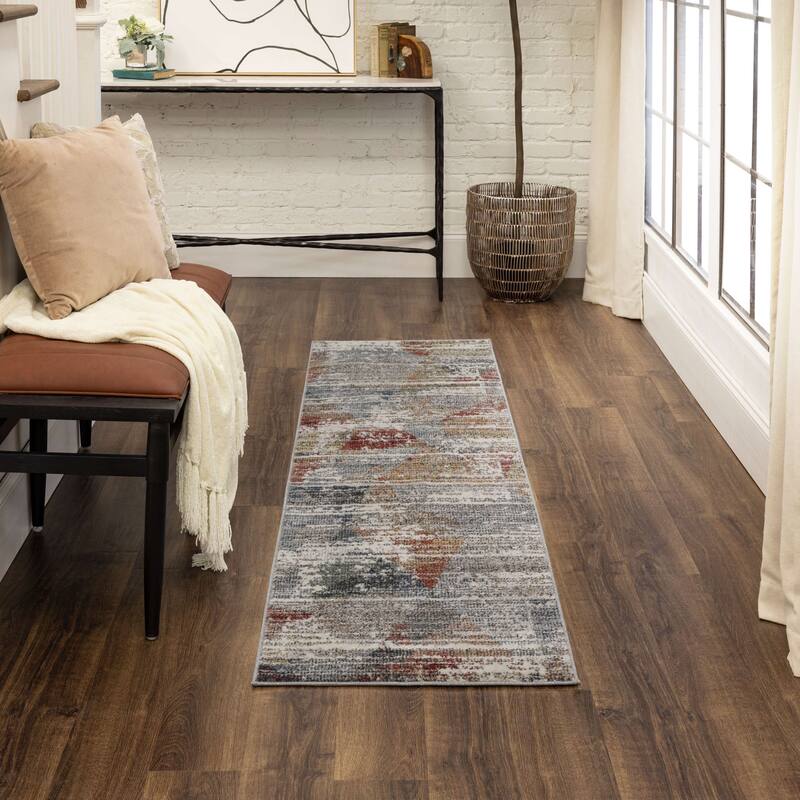 Mohawk Home Anderson Abstract Geometric Striped Contemporary Area Rug