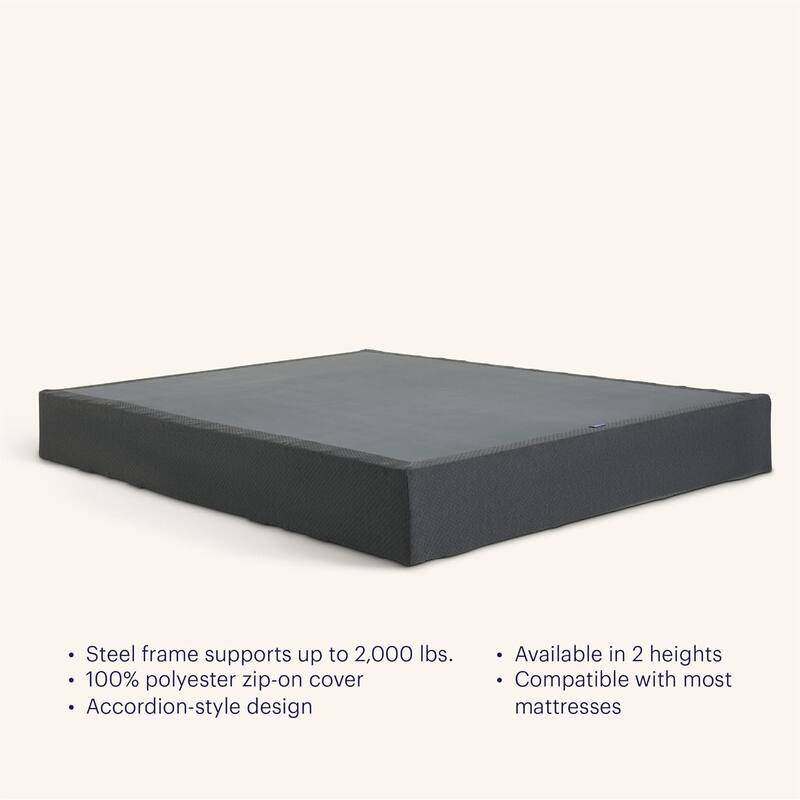 Purple - Janet Modern Metal Flat Foundation with Heavy-Duty Steel Frame Support