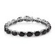 preview thumbnail 1 of 7, Sterling Silver Line Bangle Black Spinel Size 7.25 Inch ct 36.58 Gifts - Bracelet 7.25''