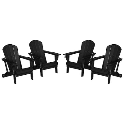 Polytrends Alvaro Outdoor Adirondack Chair with Cup Holder (Set of 4)