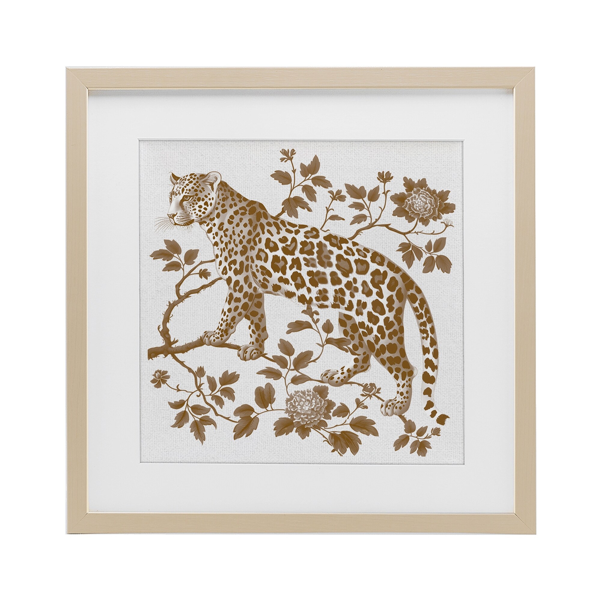 Stupell Earthy Details Vintage Leopard Under Glass Framed Design By Lettered and Lined