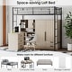 preview thumbnail 3 of 7, Twin Size Space-saving Metal Loft Bed with Full-Length Guardrail and 2 Ladders-Black - Black