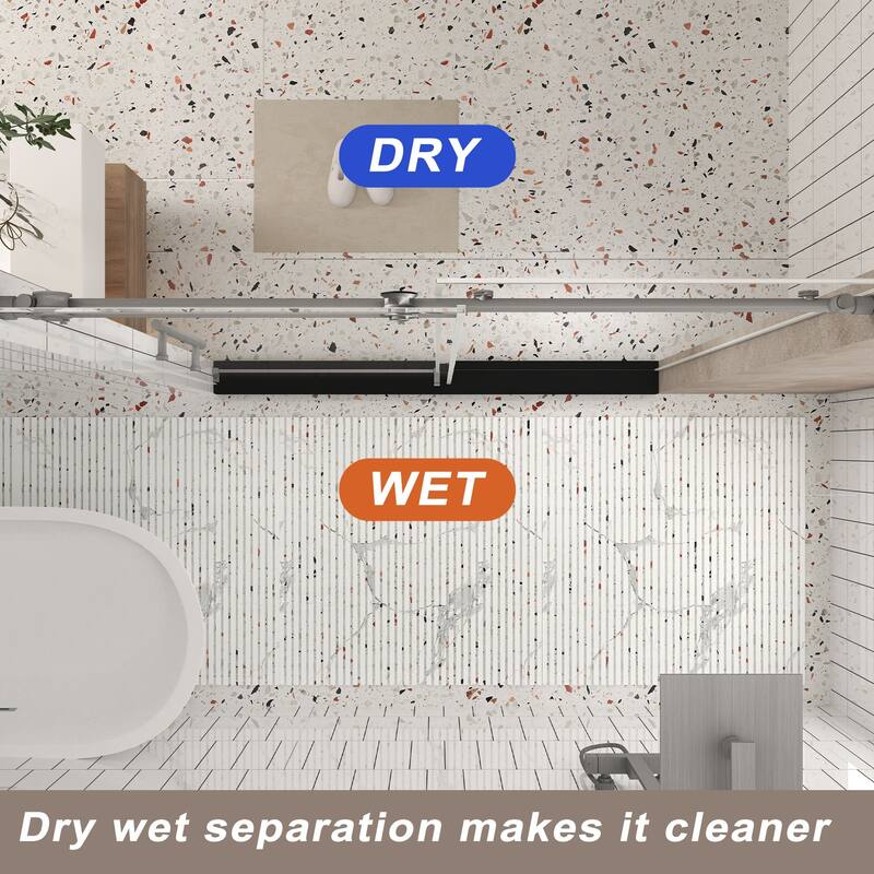 60x76 in. Sliding Shower Door, Frameless Tempered Glass with Stainless Handle, Quiet Wheels, Leakproof