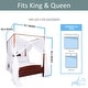 preview thumbnail 10 of 11, Just Relax Four Corner Post Bed Canopy Set With LED Lights and Remote, White, Full-Queen-King