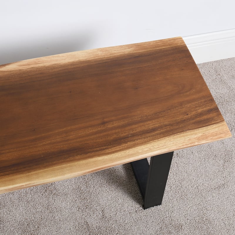 Natural Wood Rectangle Bench