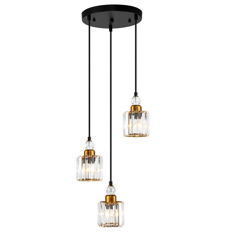 OYIPRO 3/5-Light Cluster Crystal Chandelier Kitchen Island Pendant Light