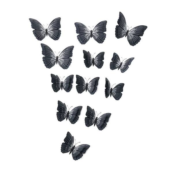 Shop 12pcs 3d Butterfly Wall Stickers Fresco Stickers For Room