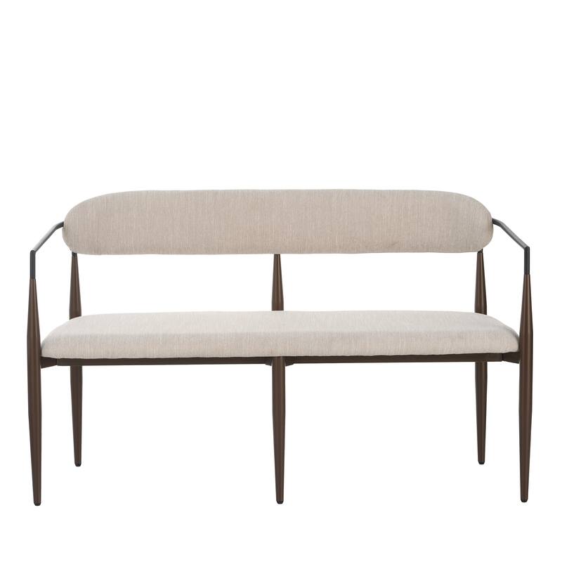 Christopher Knight Home - Elias Modern Metal Loveseat Settee with Elegant Upholstered Seating