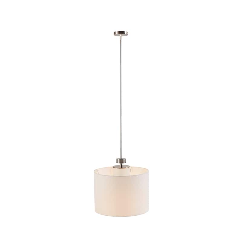 INK+IVY Pacific Metal Pendant with Drum Shade - Plated Nickel