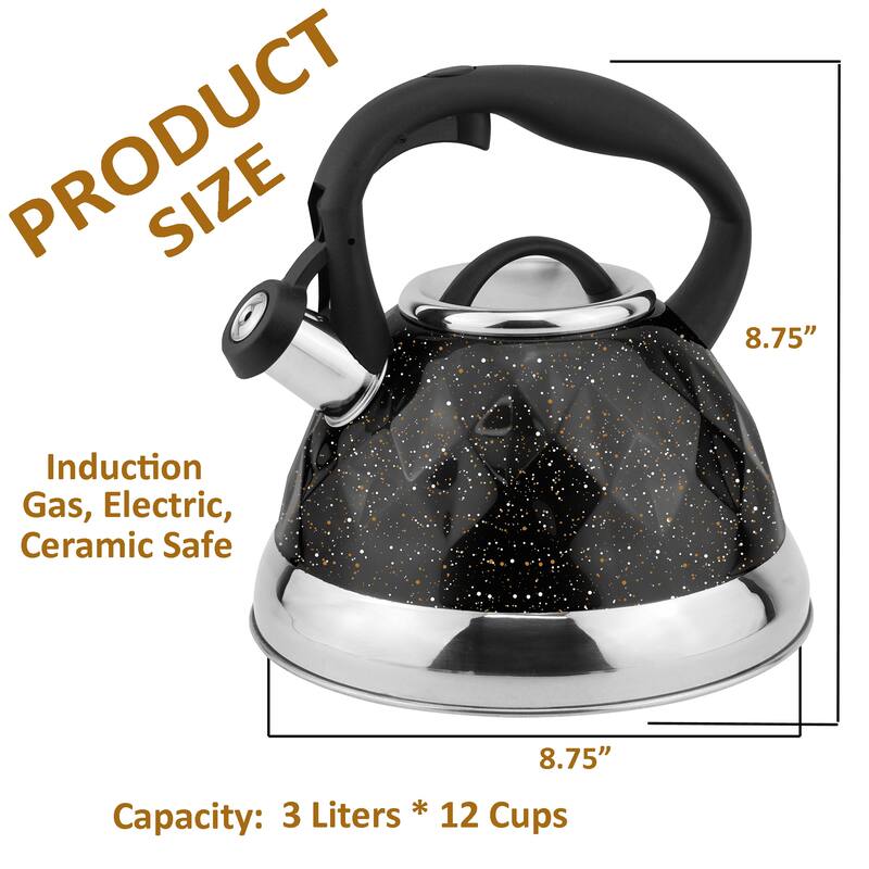 Lorren Home Trends Whistling Tea Kettle 3 Liters, with Ergonomic Handle