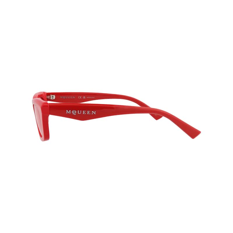 Alexander McQueen Square-Frame Recycled Acetate Sunglasses, Cherry Lens, Shiny Solid Red Frame