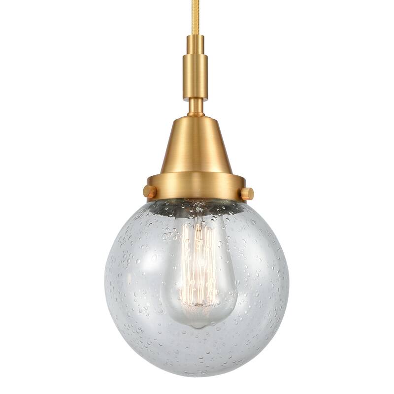 Innovations Lighting 447-1P-G204-6 Beacon 6" Wide Mini Pendant with - Satin Gold