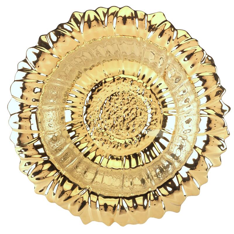Certified International Gold Coast 3-D Sunflower Serving Bowl - 15.5" Diam x 4"