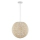 preview thumbnail 17 of 39, Campana 1-Light Bohemian Modern Woven Rattan/Iron LED Pendant, by JONATHAN Y
