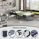 Polar Aurora Folding Bed With Mattress - Portable Rollaway Bed, 2 Armrests, Wheels, Side Pocket