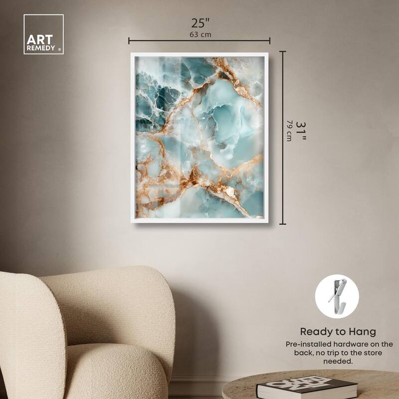 Teal Marble Majesty Shadowbox by Art Remedy