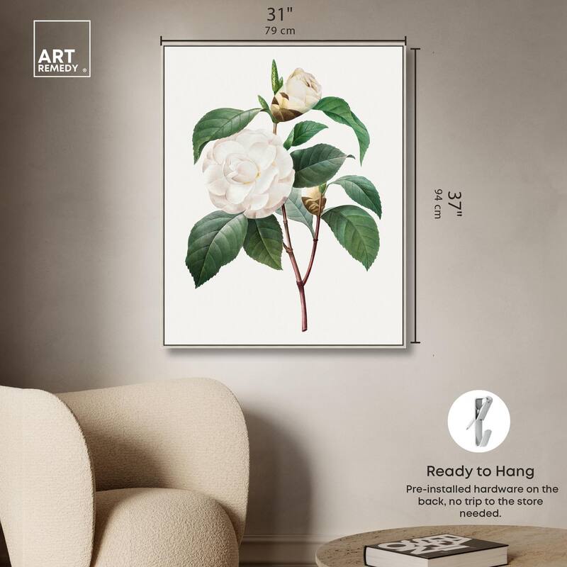 White Camellia Canvas by Art Remedy